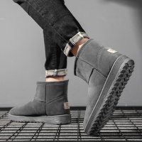 伊努特冬季男靴2021年新款英伦雪地靴保暖加绒男士棉鞋潮流短靴男马丁靴