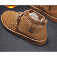 伊努特棉鞋男士冬季复古英伦风防寒潮鞋中帮雪地靴加绒保暖男鞋