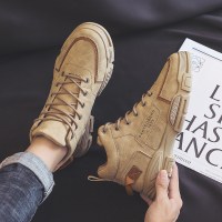 伊努特秋季老爹男鞋子韩版运动高帮板鞋休闲ins潮鞋劳保工装短靴马丁靴