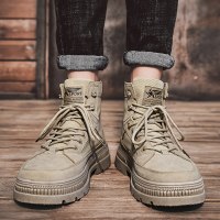 伊努特2021年冬季新款马丁靴男潮流百搭英伦风运动工装登山机车骑行男靴