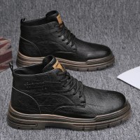 伊努特马丁靴男2021年秋季新款休闲机车男士英伦风高帮工装骑行靴子潮鞋