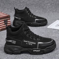 伊努特秋季英伦风老爹马丁靴男鞋工地耐磨劳保工装靴子黑色休闲ins潮鞋