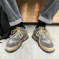 伊努特板鞋男韩版潮百搭潮流日系复古做旧鞋子男chic学生厚底街拍休闲鞋