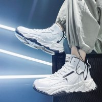 伊努特2021新款秋季高帮鞋子男厚底跑步运动休闲篮球青少年白色老爹潮鞋