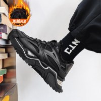 伊努特宇荫秋冬季老爹鞋男ins潮鞋加绒棉鞋休闲网红运动黑武士