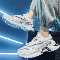 伊努特齐敏男鞋春季网面潮流百搭2022新款小白学生休闲运动增高ins老爹潮鞋