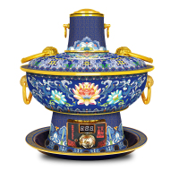 (四川)荣事达 Royalstar电碳两用工美文创景泰蓝多功能电火锅铜火锅HG1890