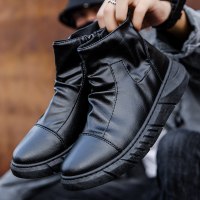 枫述2021秋季男士户外马丁靴高邦工装靴高帮皮鞋青年劳保鞋靴子休闲鞋