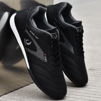 枫述2021新款秋季平底男鞋子休闲皮面黑色上班工作鞋帆布运动潮鞋