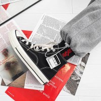 枫述帆布鞋男高帮潮流学生布鞋男生ins板鞋2021春季新款百搭休闲男鞋