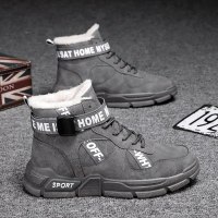 枫述秋冬季新款马丁靴男高帮休闲工装鞋运动潮鞋加绒保暖雪地靴子棉鞋