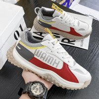 枫述男鞋秋季透气休闲跑步运动潮鞋秋季新款百搭拼色厚底增高鞋男