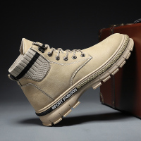 枫述2021秋季新款男士马丁靴男中帮工装靴子潮鞋高帮英伦风潮流男鞋子