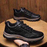 枫述秋季休闲皮鞋男厨师鞋工作男鞋运动户外登山鞋耐磨劳保鞋
