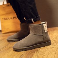 枫述冬季雪地靴男加绒保暖加厚棉鞋男中筒高帮棉靴子