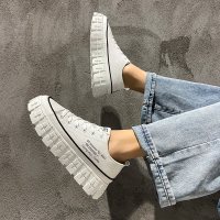 枫述春季帆布板鞋男韩版潮流增高鞋子男潮鞋透气百搭学生厚底松糕鞋男