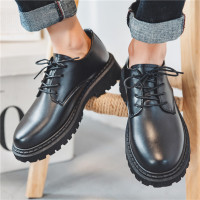 枫述英伦风皮鞋男休闲商务正装男鞋大头韩版潮黑色圆头青年西装小皮鞋