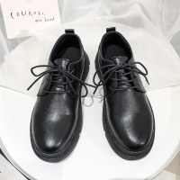 枫述春季皮鞋男韩版潮流百搭黑色男鞋透气英伦青年正装休闲帅气小皮鞋