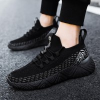 枫述2021秋季新款男鞋百搭透气休闲鞋学生跑步鞋飞织网面运动鞋子