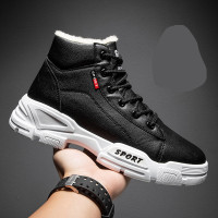 枫述2021冬季新款男鞋保暖雪地靴加绒休闲鞋百搭马丁靴皮面棉靴子