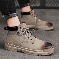 枫述马丁靴男高帮男鞋秋冬季英伦工装潮鞋加绒保暖棉鞋子男士雪地靴子