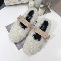 枫述悦迪朵悦迪朵网红同款豆豆鞋女2021新款冬季韩版百搭仙女的鞋复古平底毛毛鞋潮