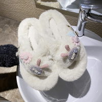 枫述兔毛毛拖鞋女外穿秋冬ins潮鞋2021年新款家居加绒棉拖鞋女
