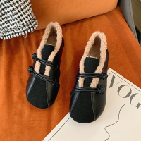 枫述毛毛鞋女冬外穿2021冬季新款平底羊羔毛女鞋一脚蹬网红豆豆鞋加绒