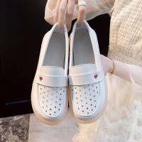 枫述护士鞋女软底白色2021春秋季新款韩版平底百搭透气舒适单鞋