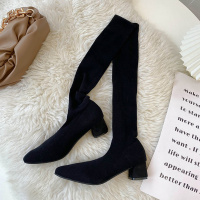 枫述袜子鞋2021秋季新款瘦瘦过膝长靴女靴子针织丝袜弹力长筒靴袜子靴