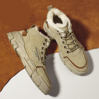 枫述男士雪地靴男鞋冬季新款东北加绒加厚保暖户外皮毛一体马丁靴