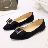 枫述悦迪朵平底鞋女软底浅口尖头单鞋2022春新款百搭方扣四季鞋舒适豆豆瓢鞋