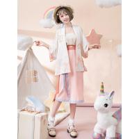 海棠私语[白日梦]原创宋制汉服女夏新款日常对襟短衫旋裙三件套