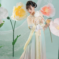 海棠私语玉腰奴春秋新款汉服正品原创坦领中衣半臂齐腰襦裙套装