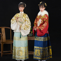 海棠私语x襦一坊联名款梦飞天秋冬明制汉服织金上袄马面裙两件套