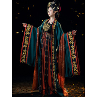 海棠私语武则天明空赋原创正品诃子裙唐制复原风重工绣花大袖衫