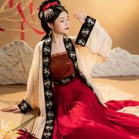 海棠私语触漫联名落雁宋制原创长褙子宋抹一片式褶裙汉服女日常