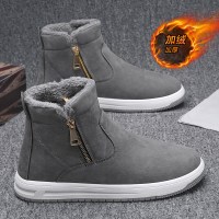 苏芈东北雪地靴男冬季加绒保暖加厚防寒棉鞋户外马丁防雪皮毛一体