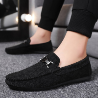 苏芈秋季新款男鞋透气一脚蹬豆豆鞋老北京布鞋男士休闲懒人百搭帆布鞋