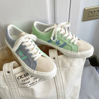 苏芈鸳鸯鞋男情侣鞋拼色男鞋子潮鞋韩版百搭星星板鞋2021新款帆布鞋男