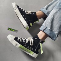 苏芈机能风帆布鞋男高帮2021年新款潮春秋季韩版潮流百搭学生鞋子男潮鞋