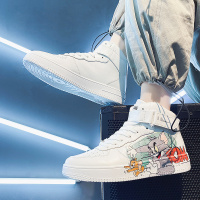 苏芈男增高潮鞋2021新款男鞋运动休闲高帮涂鸦板鞋潮流百搭秋季小白鞋