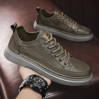 苏芈男鞋秋季潮鞋板鞋2021秋季防水工作劳保厨房上班厨师休闲皮鞋百搭