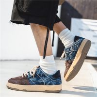 苏芈鞋子男帆布鞋秋季低帮日系板鞋男乞丐鞋ins复古男鞋休闲牛仔潮鞋