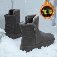 苏芈2021年冬新款雪地靴男冬季户外保暖厚底防雪水加绒加厚面包鞋