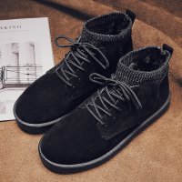 苏芈东北雪地靴男鞋高帮新款男士一脚蹬冬季加绒保暖加厚棉鞋
