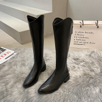 苏芈中筒长筒西部牛仔靴女鞋2021新款短靴白色骑士高筒长靴秋冬单靴子