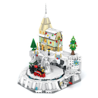 ORSIM奥森 66003圣诞街景小镇城堡灯光兼容乐高拼装积木玩具