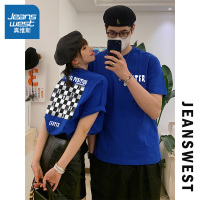 真维斯网红情侣装夏装ins超火短袖t恤女中性上衣2022新款潮牌半袖