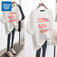 真维斯白色t恤女短袖纯棉宽松设计感小众上衣ins潮韩版遮肚子半袖